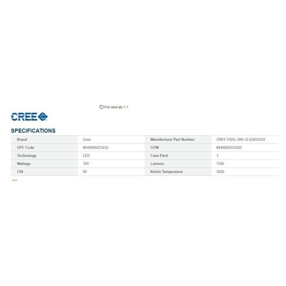 Cree Lighting 6" 100W LED Retrofit Downlight, Soft White - Picture 5 of 5